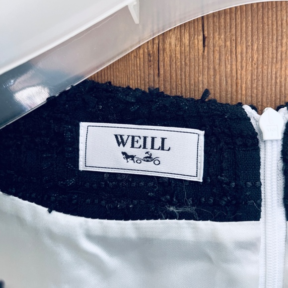 Weill Paris White/Black Career Dress Women's With Bow Ties Size 12 - Picture 7 of 16